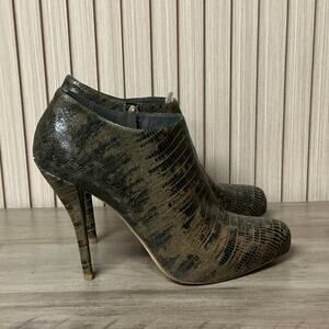 Christian Dior Lizard Embossed Leather Ankle Boots EU 39 / US 9